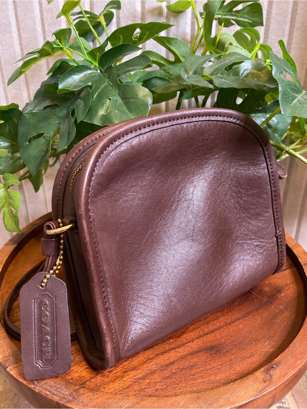 Vintage COACH Abbie 9017 Brown Leather Crossbody Shoulder Bag Y2K Minimalist